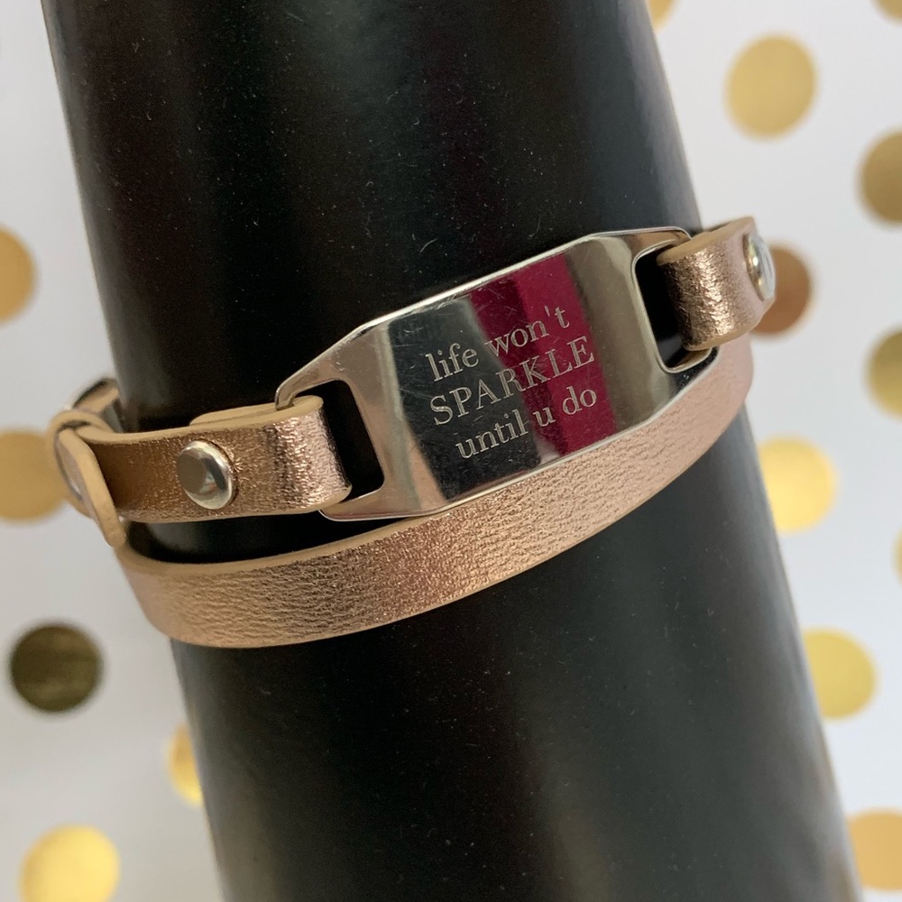 Origami Owl “sparkle” leather wrap bracelet